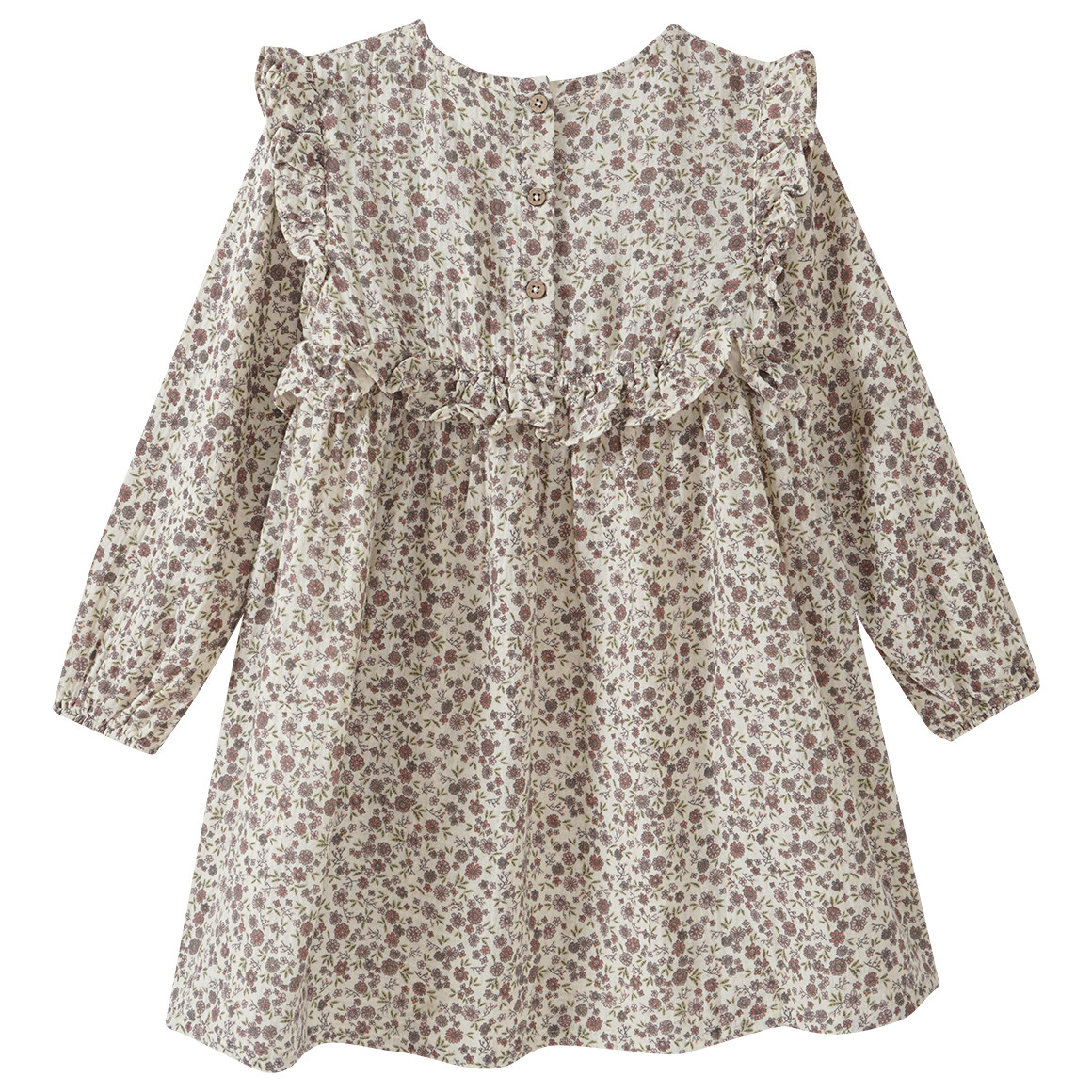 Topolino Pure Collection Mädchen Musselin-Kleid mit Blümchen hellbeige / dunkelrosa