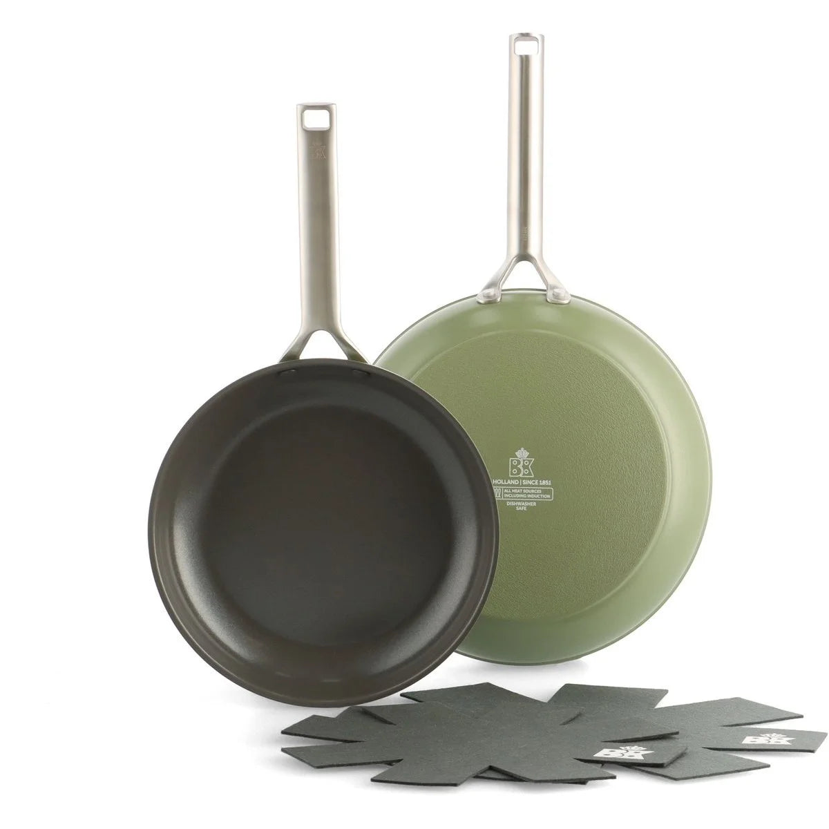 BK Sublime Koekenpannenset Olive Green -24 & 28 cm met gratis panbeschermer