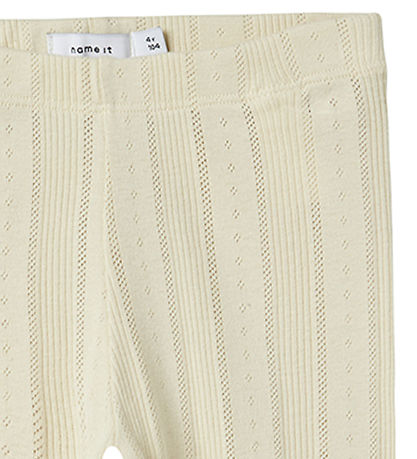 Name It Leggings - Noos - NmfJulia - Summer Sand m. Lochmuster