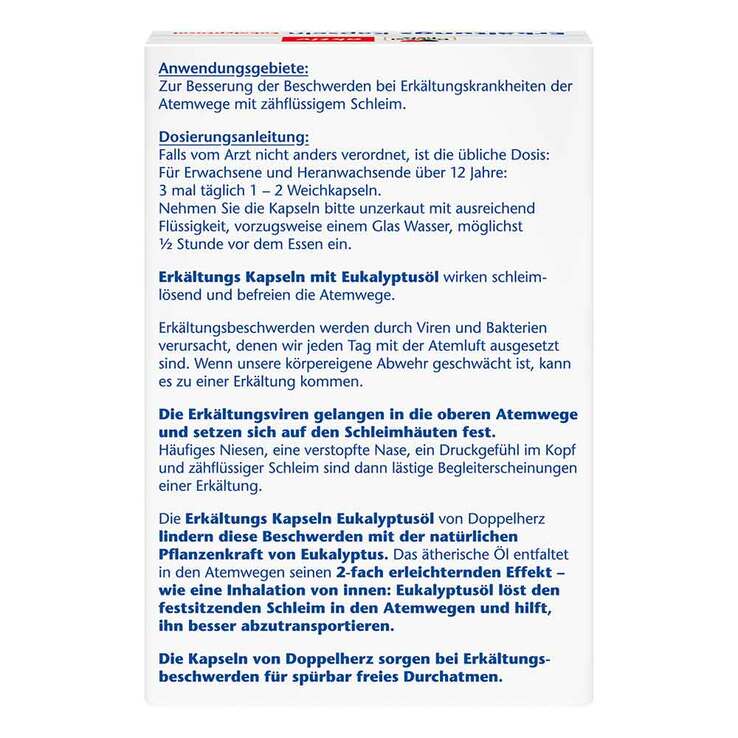 Doppelherz Erkältungskapseln Eukalyptusöl, 40 St