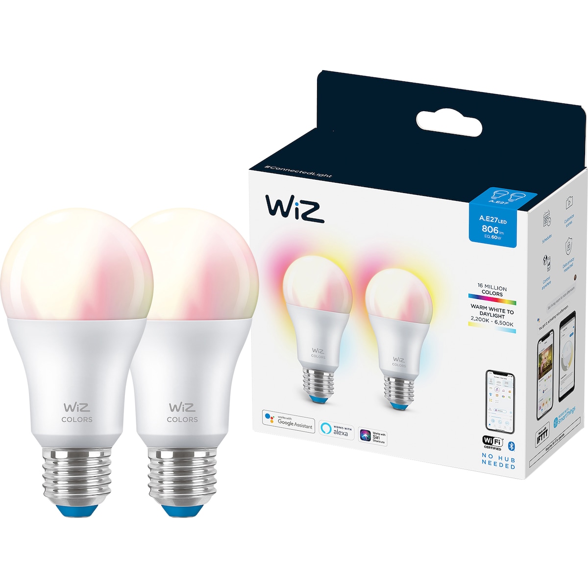 Wiz Connected Light LED-pære 60W A60 E27 RGB