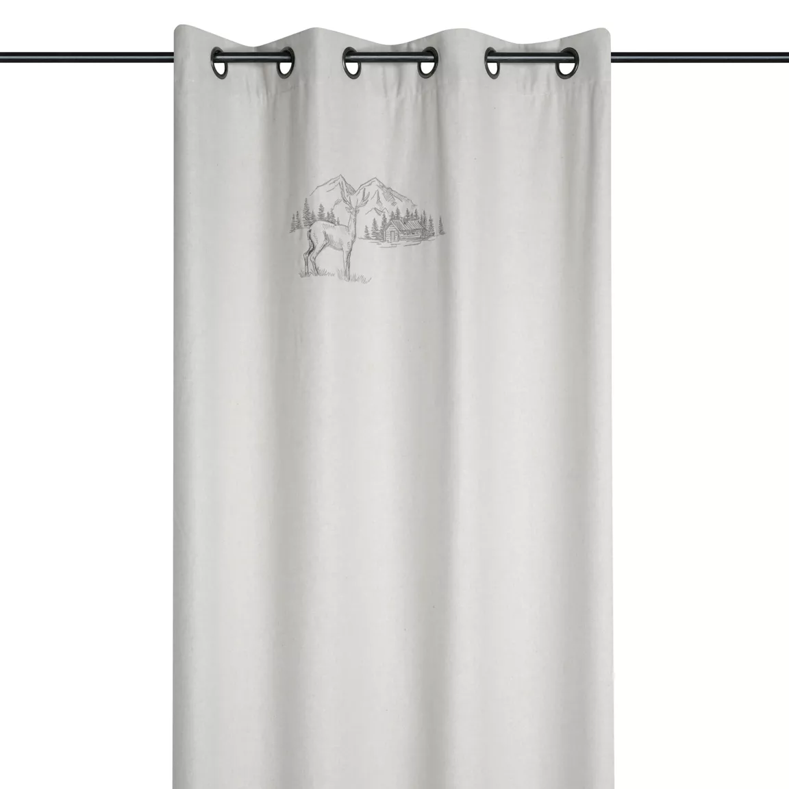 Rideau effet laine (135 x 260 cm) Planay Ecru