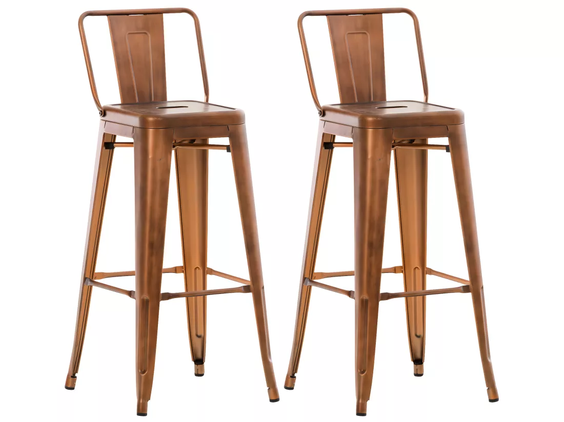 Lot de 2 tabourets métal cuivre 44 x 43 x 96 cm 10_0001008