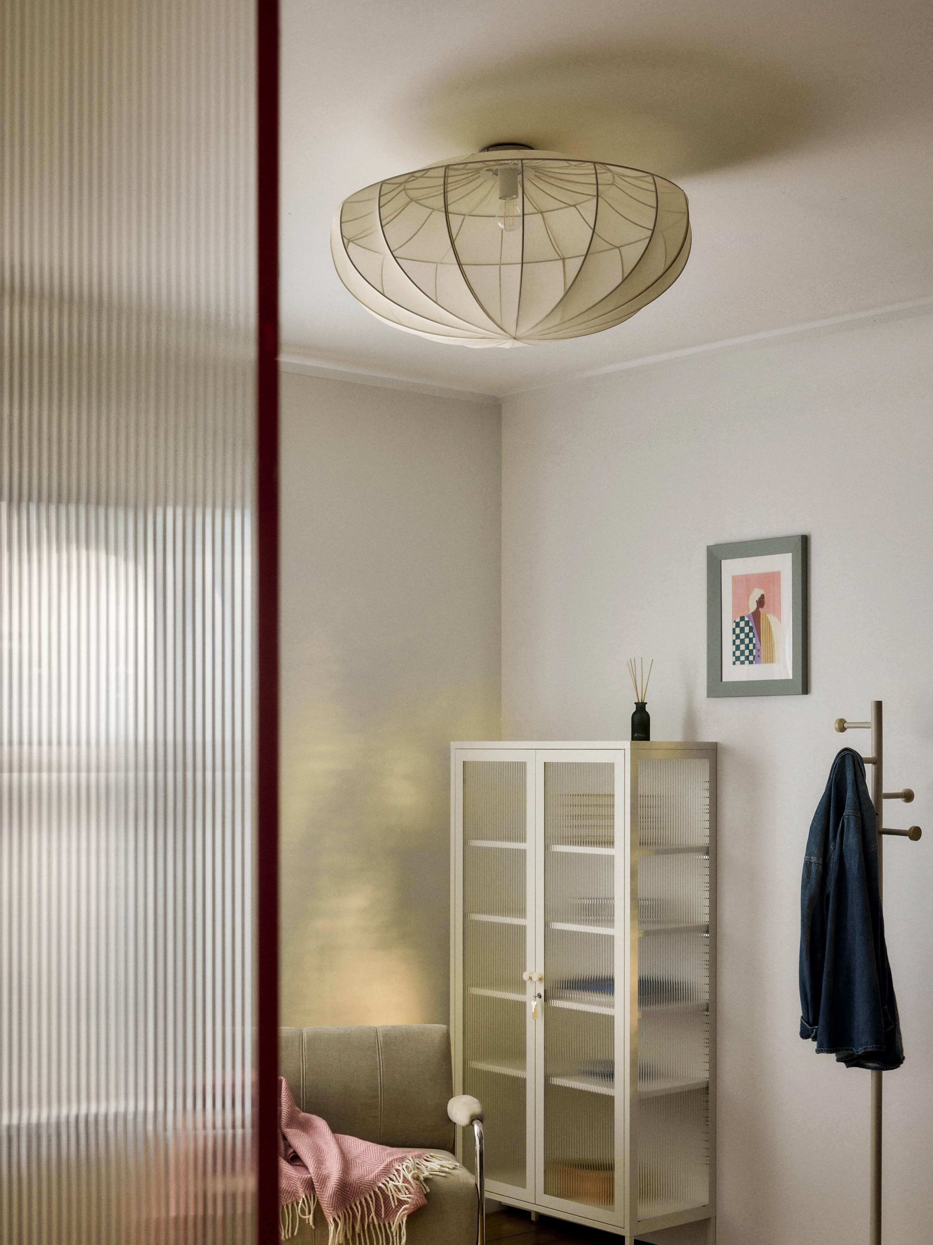 Grote plafondlamp Beau van netstof