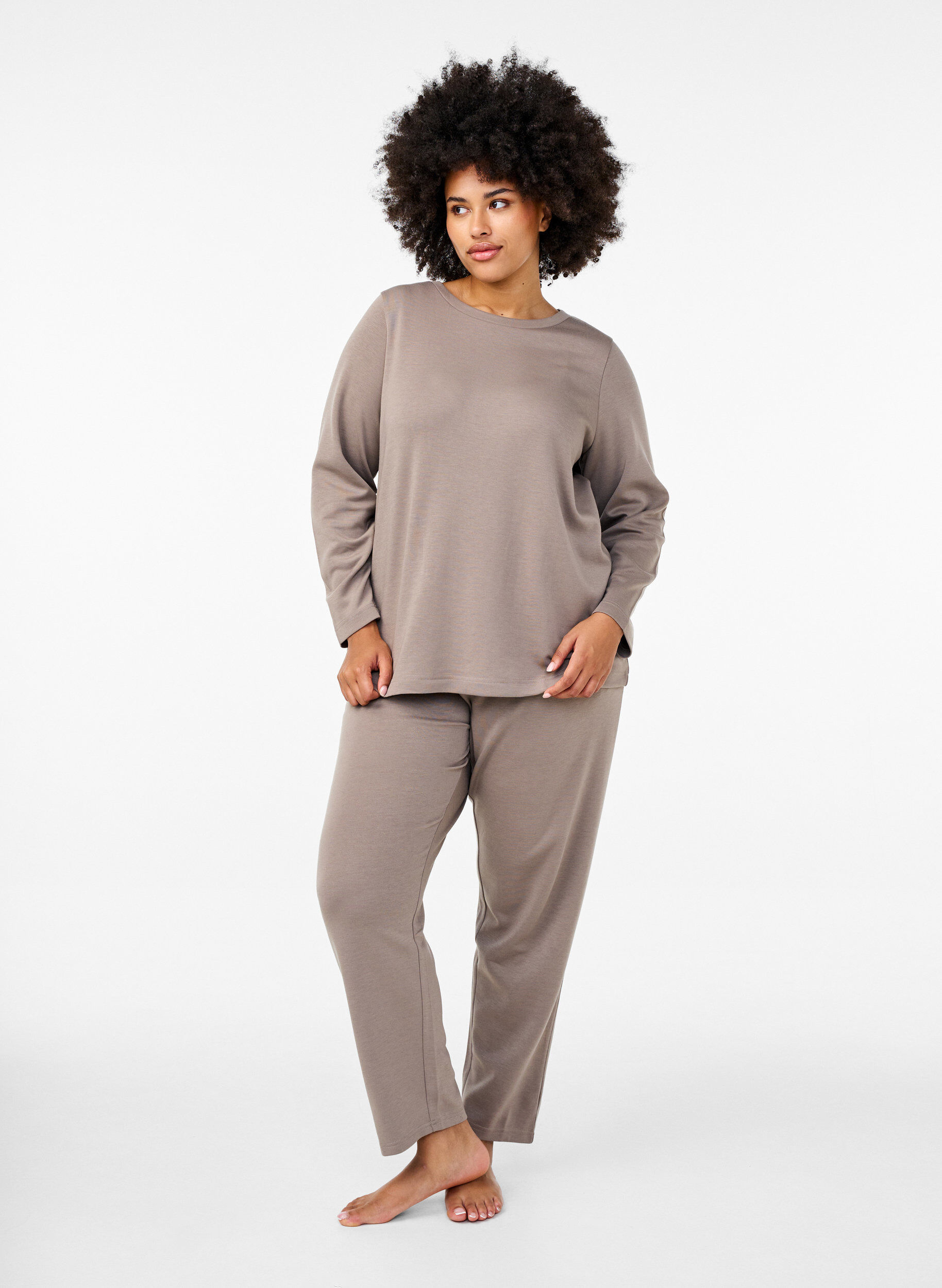 Bluse i modalmix med rund hals