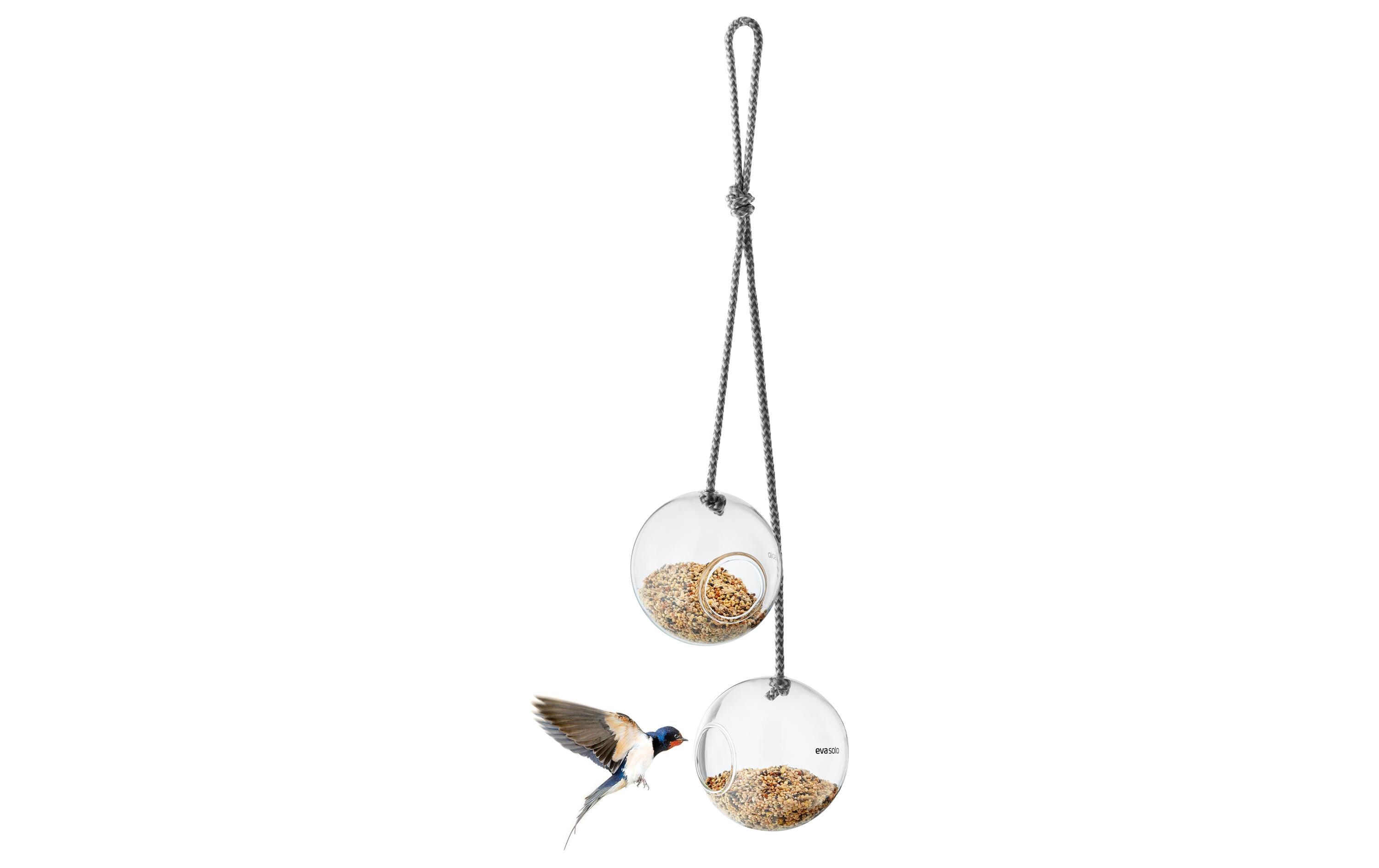 Futterspender Kugel 2er Set, Ø 10 cmGlasfutterkugel