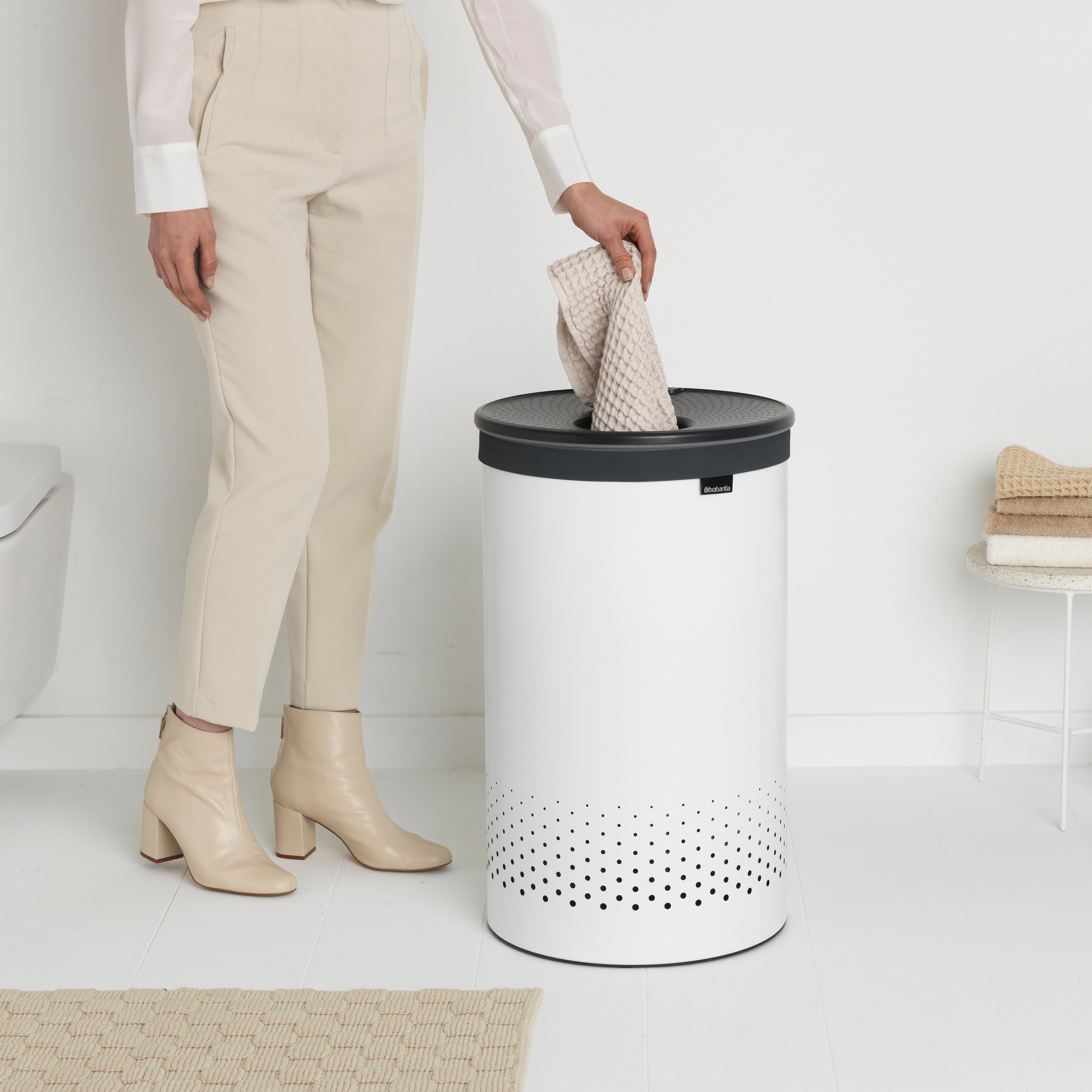 Brabantia Wasbox 60 L - Wit / Dark Grey
