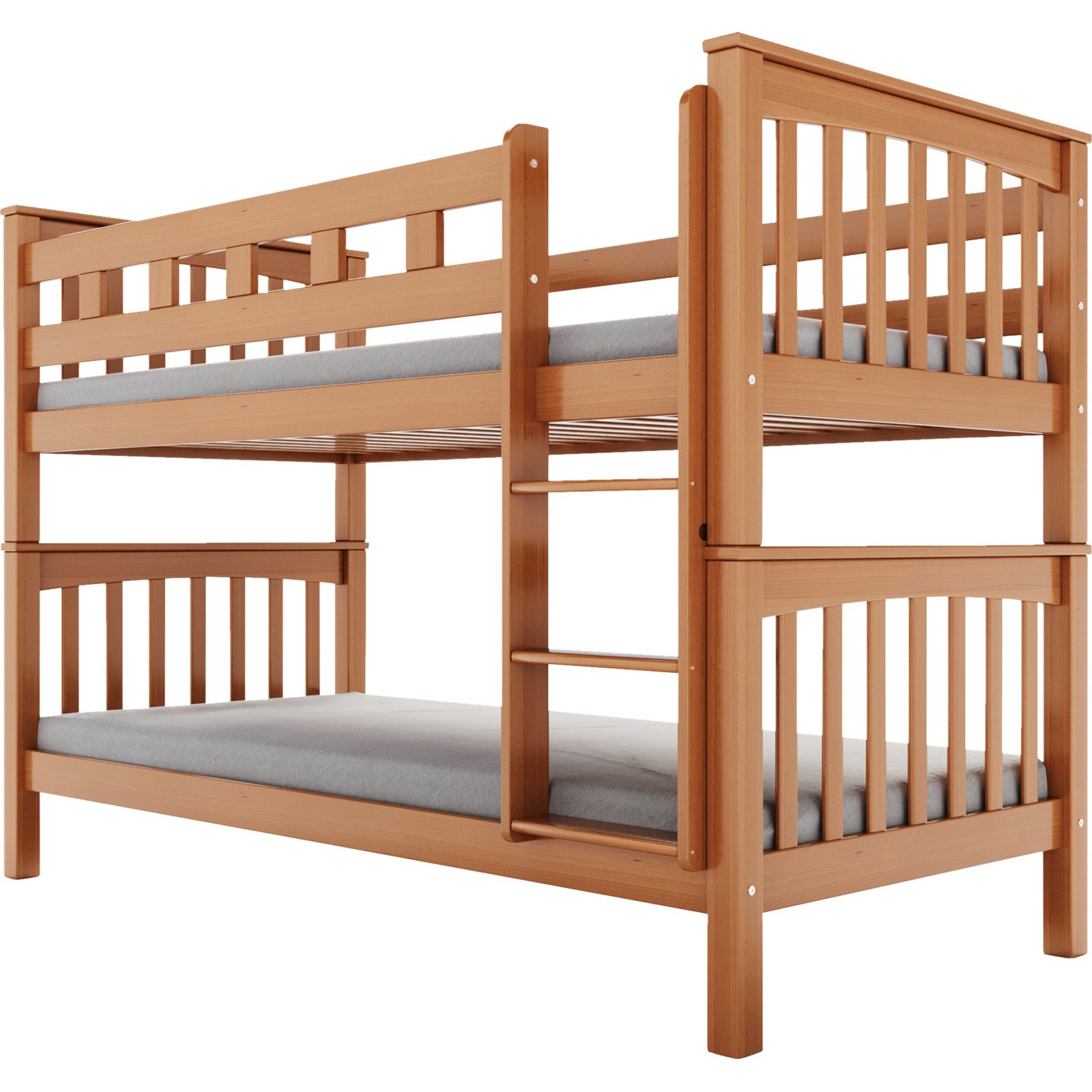 Hochbett Noemi Buche massiv 2x 90 x 200 cm Buche natur