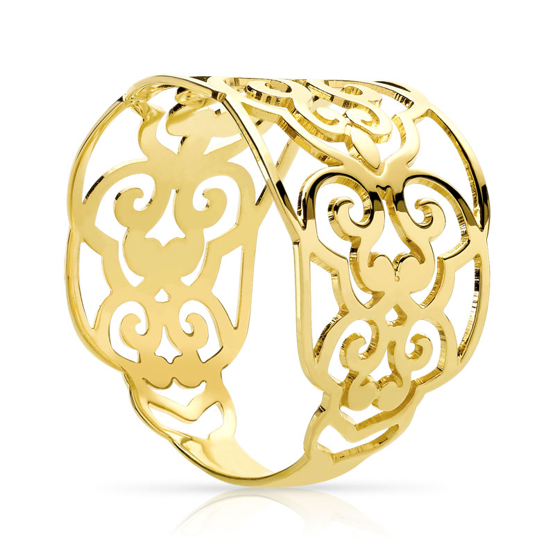 Bague or 375 jaune ajourée