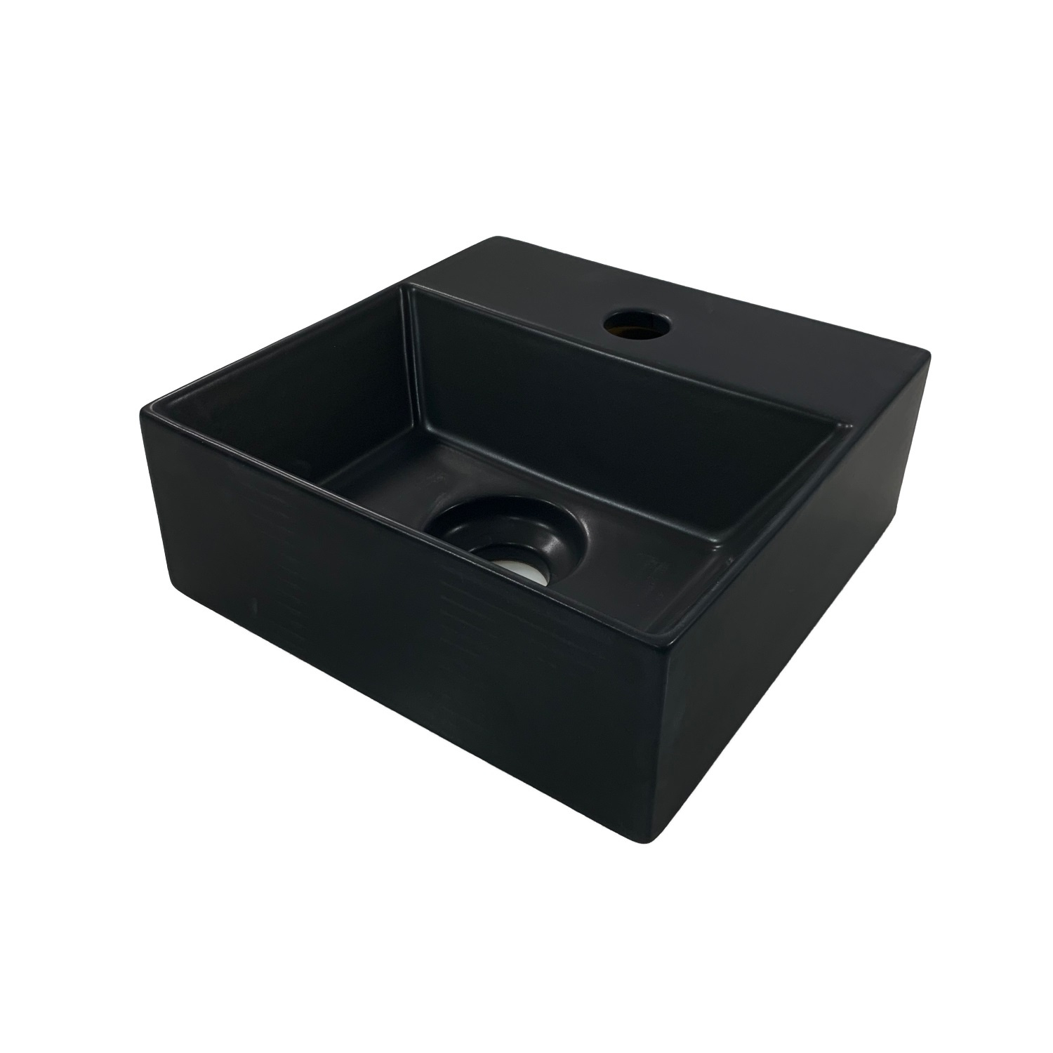 Salenzi Spy Fontein met clickwaste 30x30 cm mat zwart