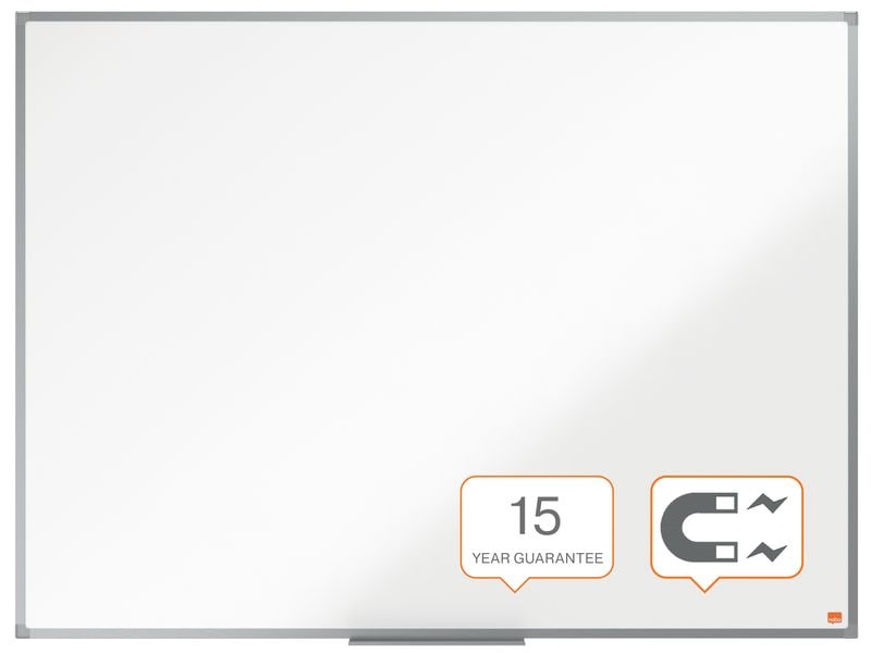 Nobo Essence Whiteboard aus Stahl, 90 x 120 cm, magnethafte Stahl Whiteboard im klassischen Format 90 x 120 cm mit magnetischer Oberfläche und Eckmontage