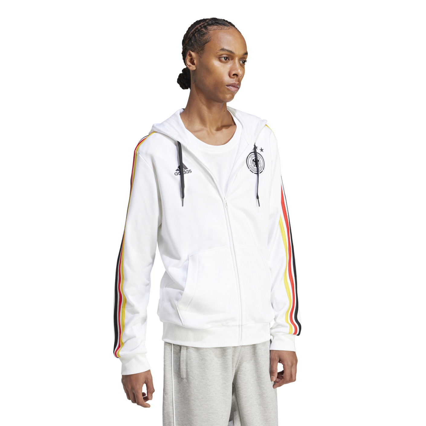 Adidas Duitsland DNA Hooded Vest 2024-2026 Wit Zwart