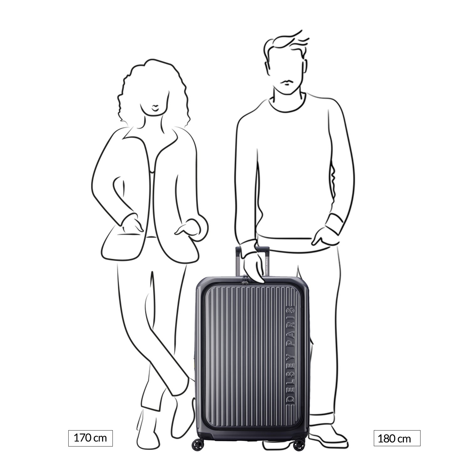 Delsey Securitime Zip Trolley L Expandable anthracite