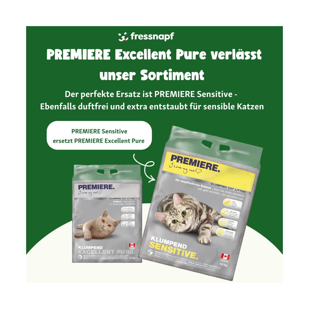 PREMIERE Sensitive Klumpstreu 12 kg