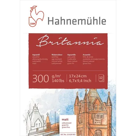 Hahnemühle Britannia Aquarellblock 300g 17x24 matt