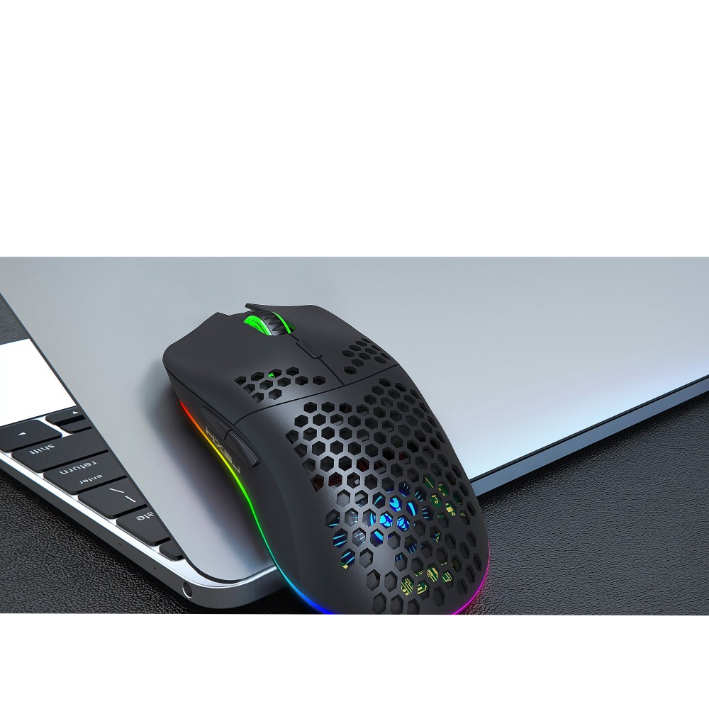 Optische Wireless Gaming Maus mit 3600 DPI   USB Dongle mit RGB LED Beleuchtung - Weiss