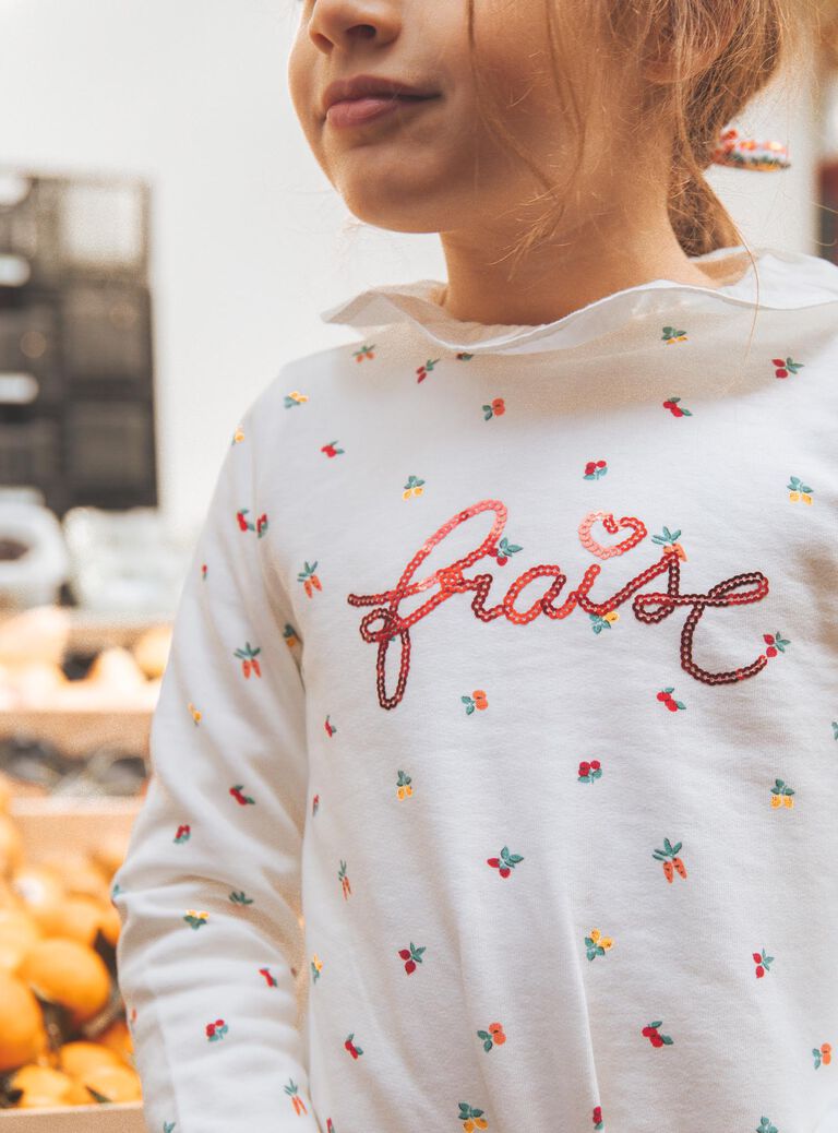 Sweat écru légume et fruit