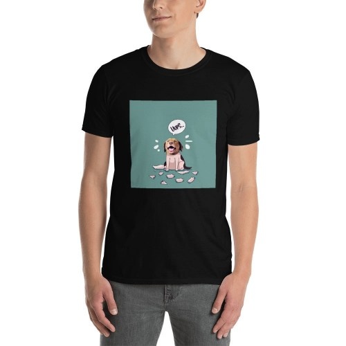 Camiseta masculina Mascochula, personalizada com a foto do seu animal de estimação preto.
