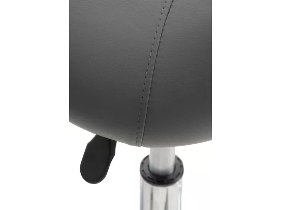 Tabouret de bureau - Similicuir & Métal chromé - Gris - Reno