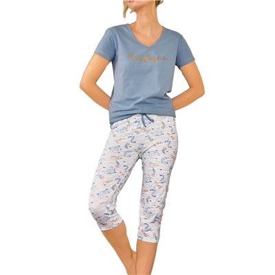Pyjama femme motif coquillages - DODO HOMEWEAR