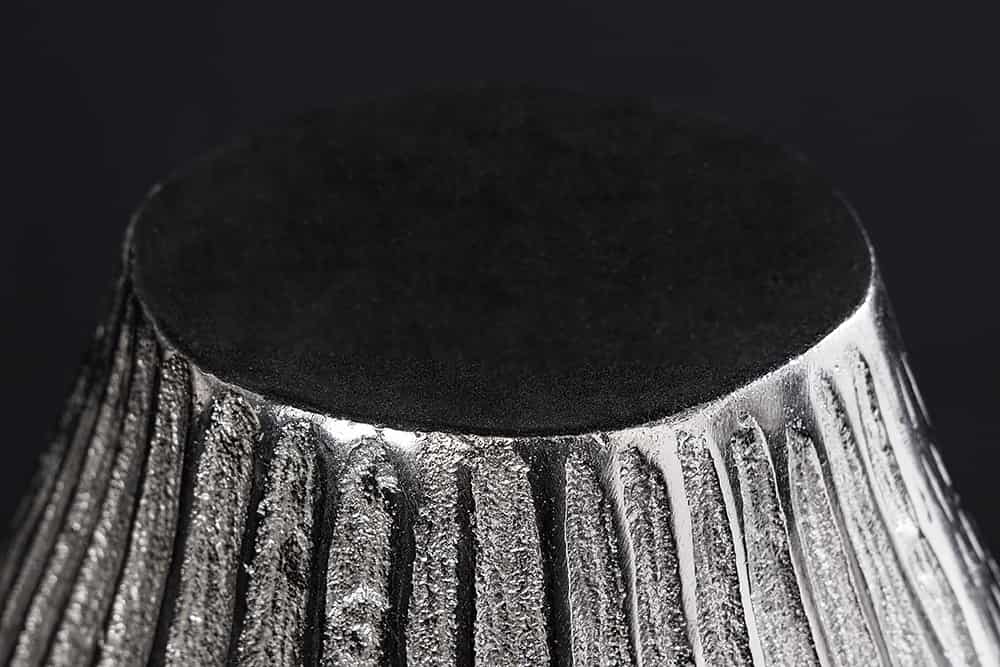 Moderne Vase ELEGANCE 35cm silber Metall Hammerschlag Design