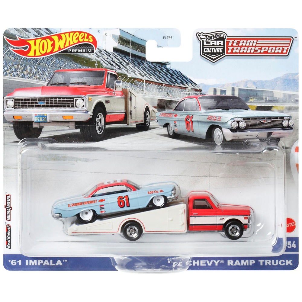 Hot Wheels Premium Team Transport '61 Impala und Chevy Ramp Truck Fahrzeug