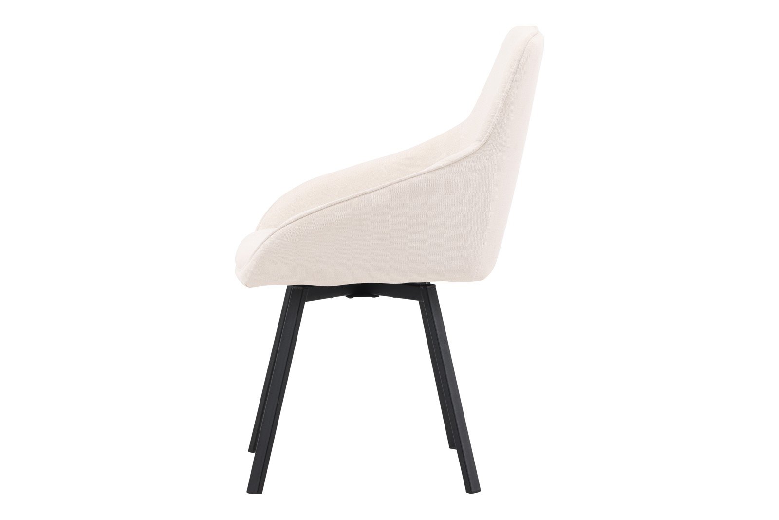 Rosie Spisestol. Sett av 2. Sett av 2. Beige tekstil med sorte stålben.