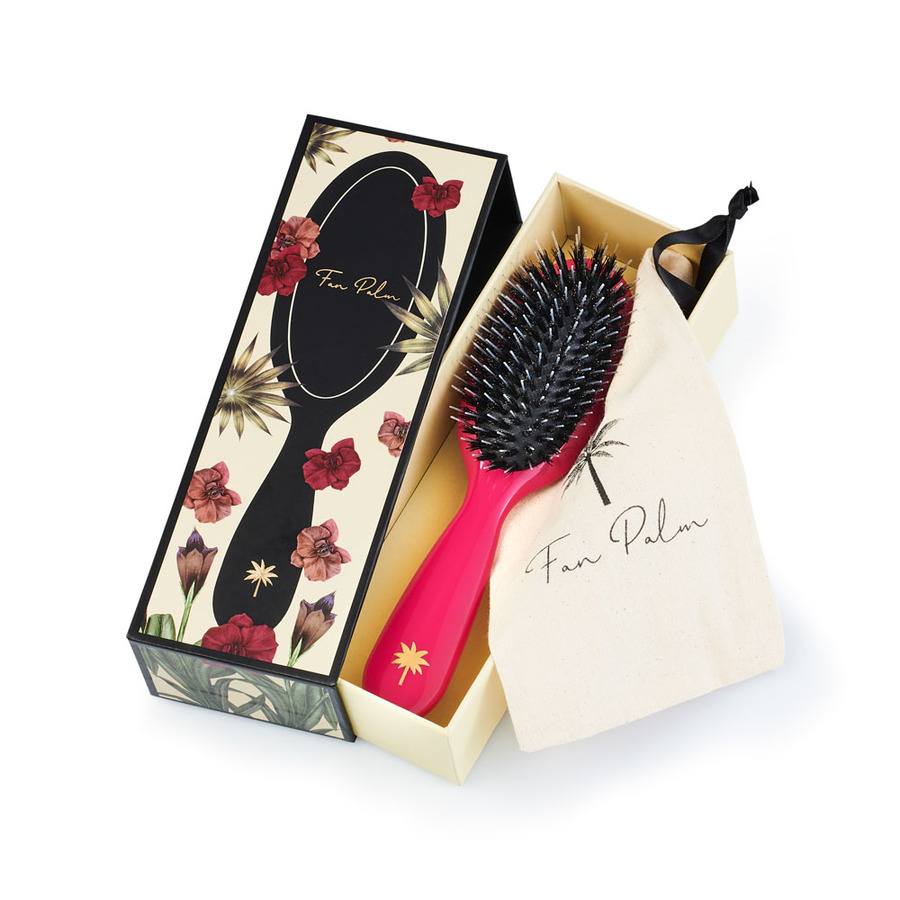 Fan Palm Hair Brush Sweet Pea Small