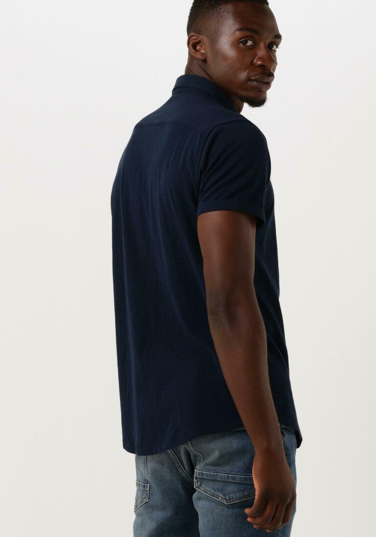 DSTREZZED donkerblauwe dstrezzed casual overhemd shirt melange pique