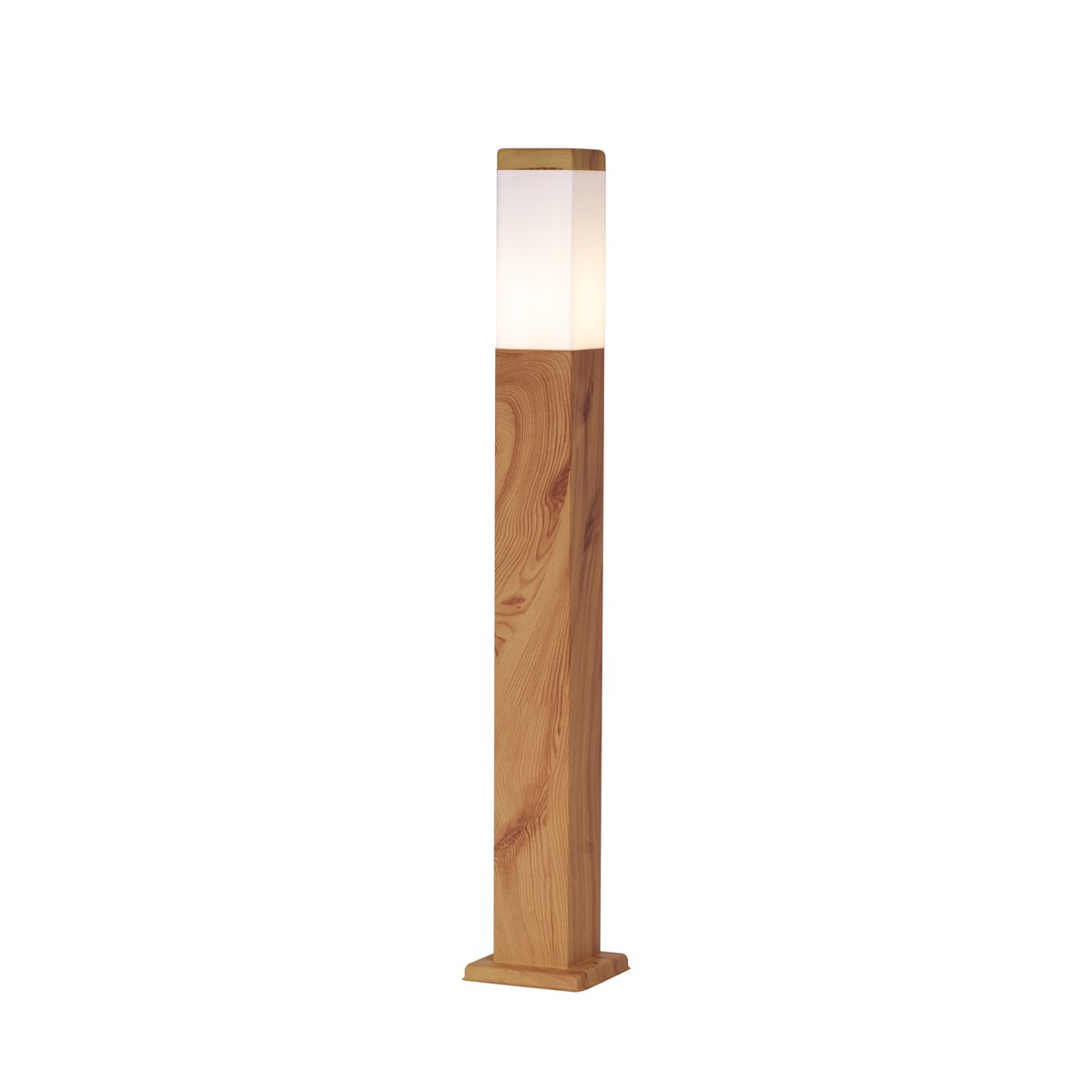 Moderne staande buitenlamp staal met hout print 80cm IP44 - Malois