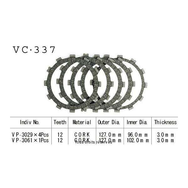 Kyoto - Disques garnis d'embrayage VC337