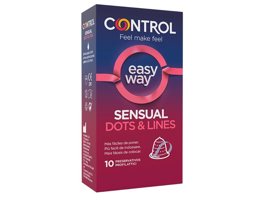 Preservativos Sensual Dots&Lines Easy Way Control 10 unid