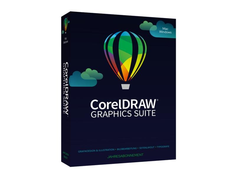 Corel CorelDraw Graphics Suite Agnostic Box, ABO,1yr, Win/M Professionelle Grafikdesign-Software für Windows