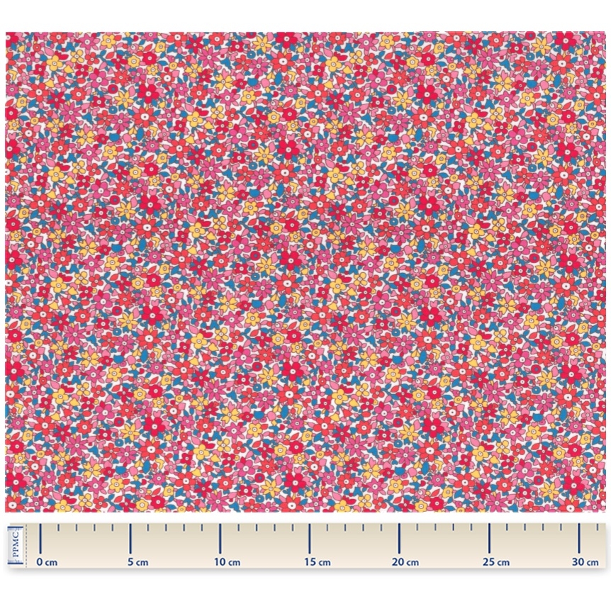Coupon Tissu 50 Cm Cocktail De Fleurs