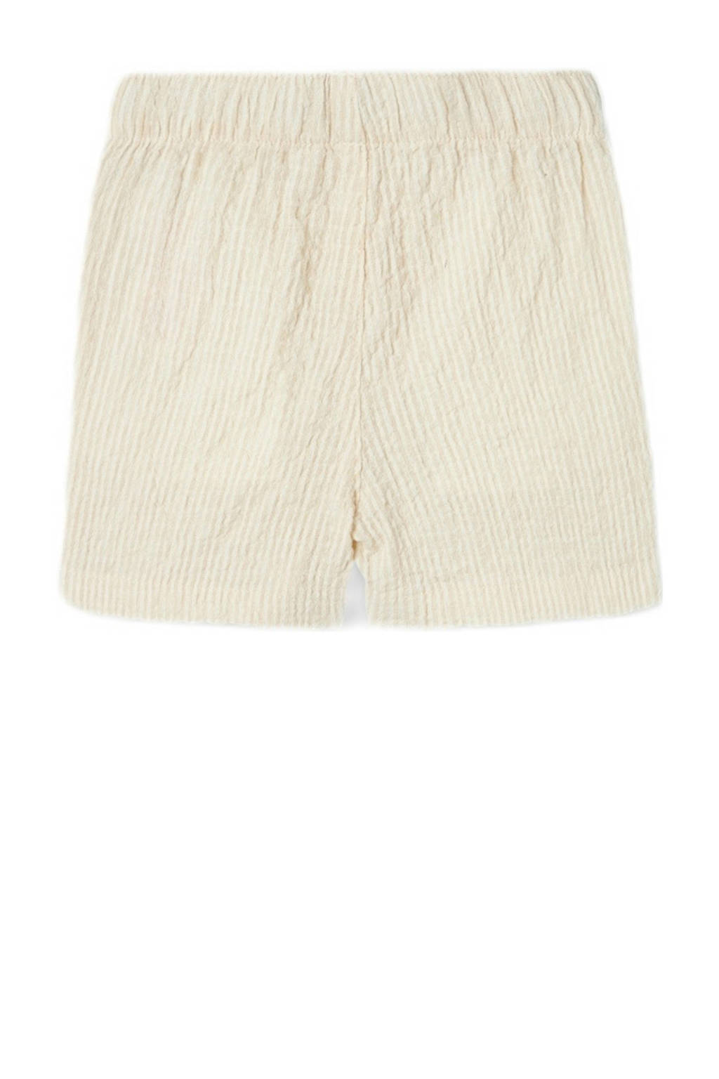 NAME IT baby gestreepte casual short NMMFEDENIS beige/ecru