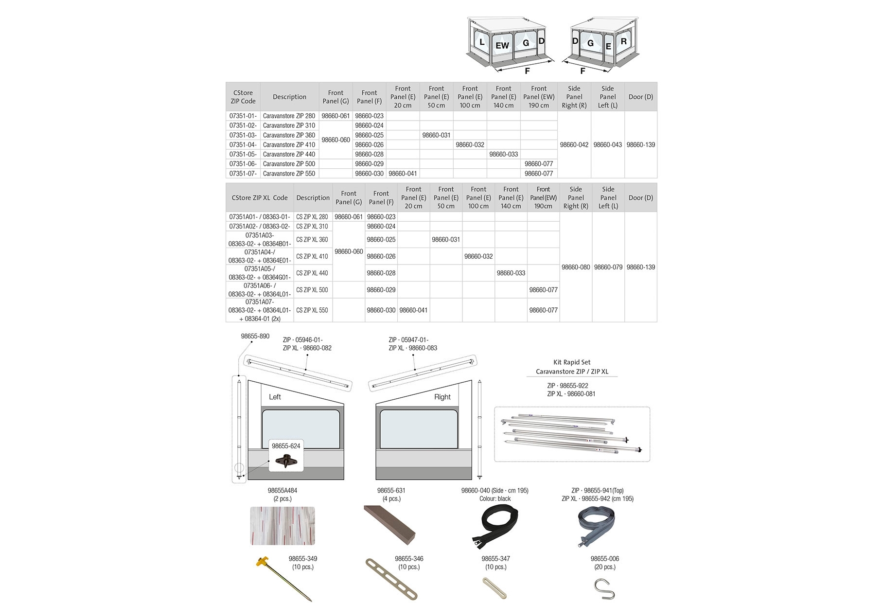 Kit Front Priv.CS Zip 550