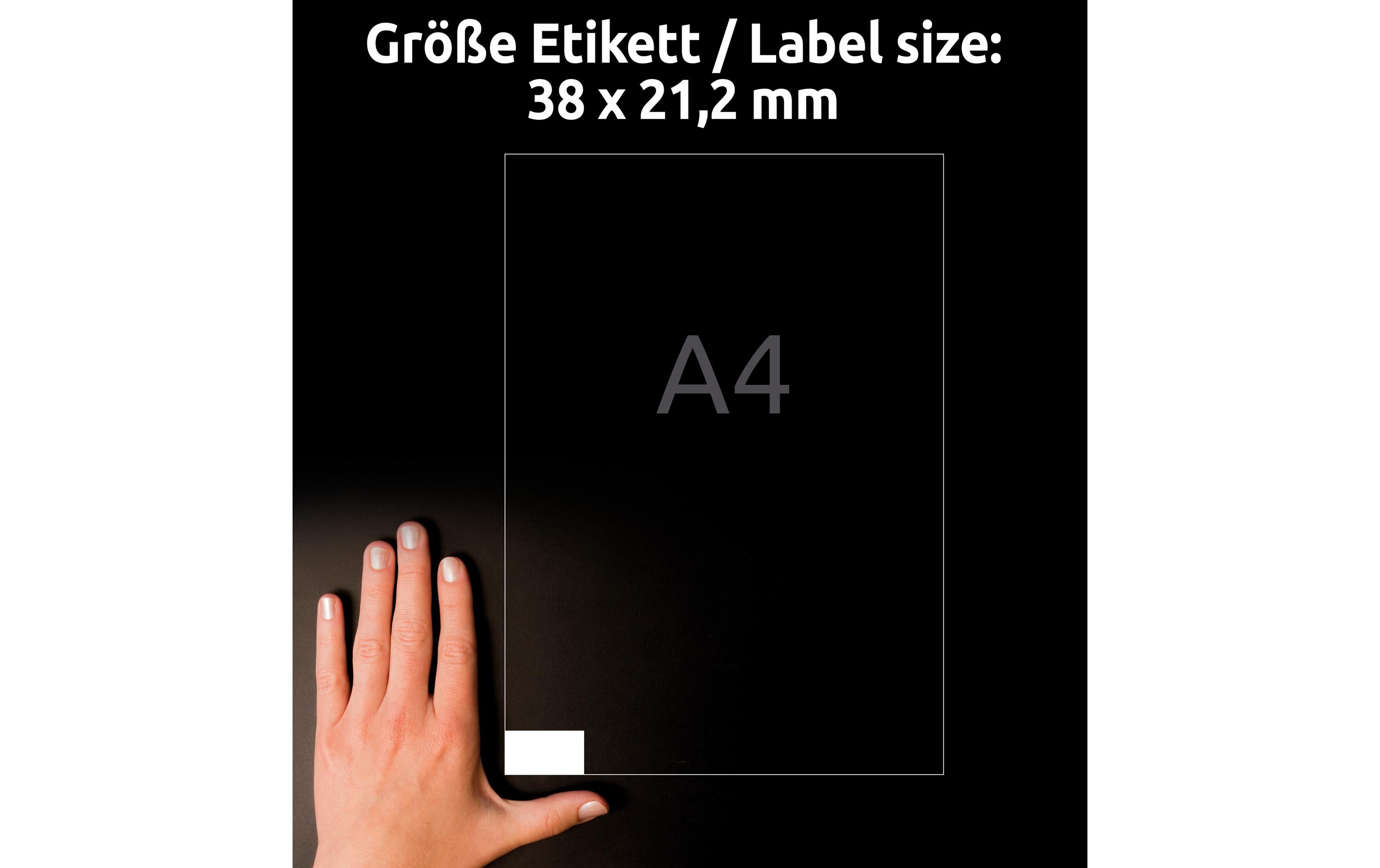 Universal-Etiketten 6121-65, 38 x 21.2 mm, 65 BlattPermanent haftende Etiketten