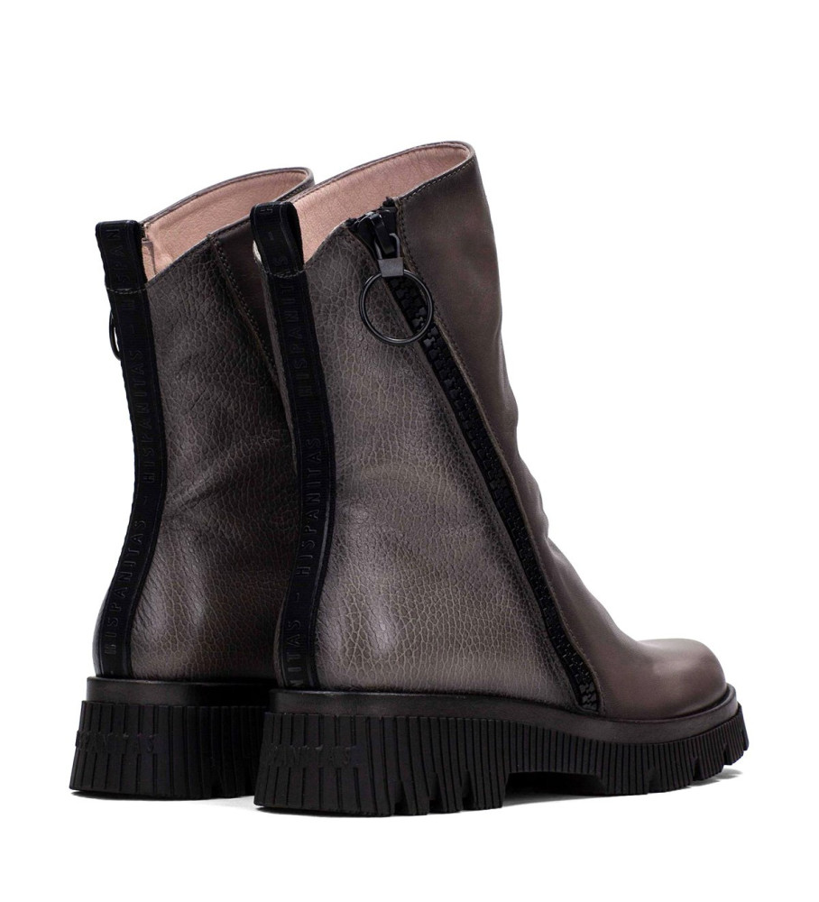 Botas de tornozelo Hispanitas Megan em couro cor taupe