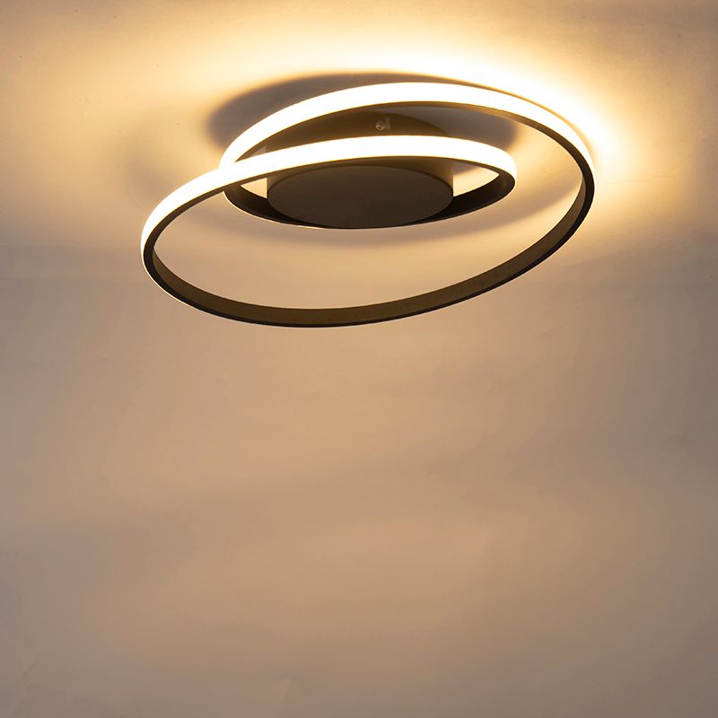 Design plafonnière zwart incl. LED 3-staps dimbaar - Krula