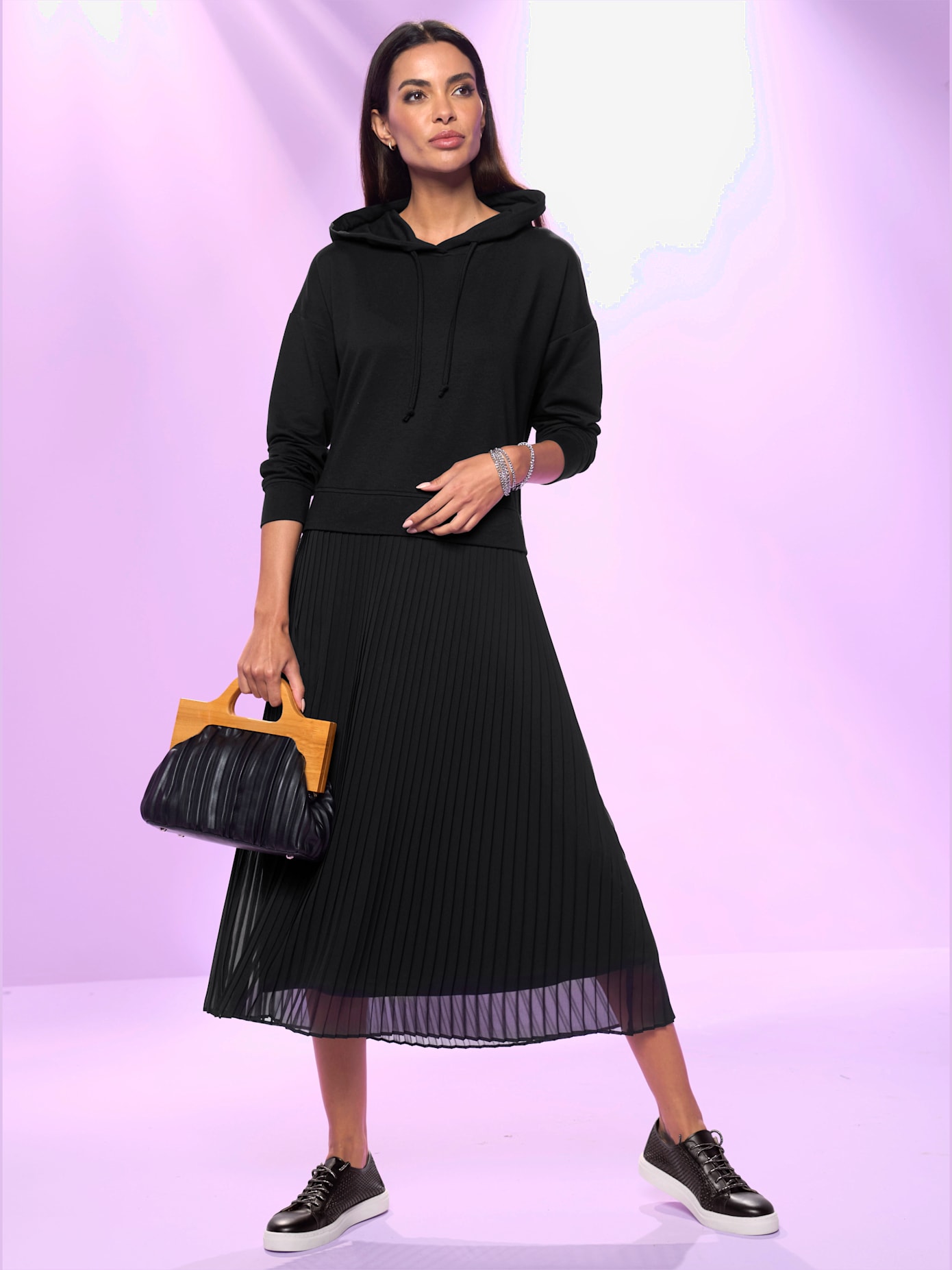 Robe en jersey superbe mélange de matières