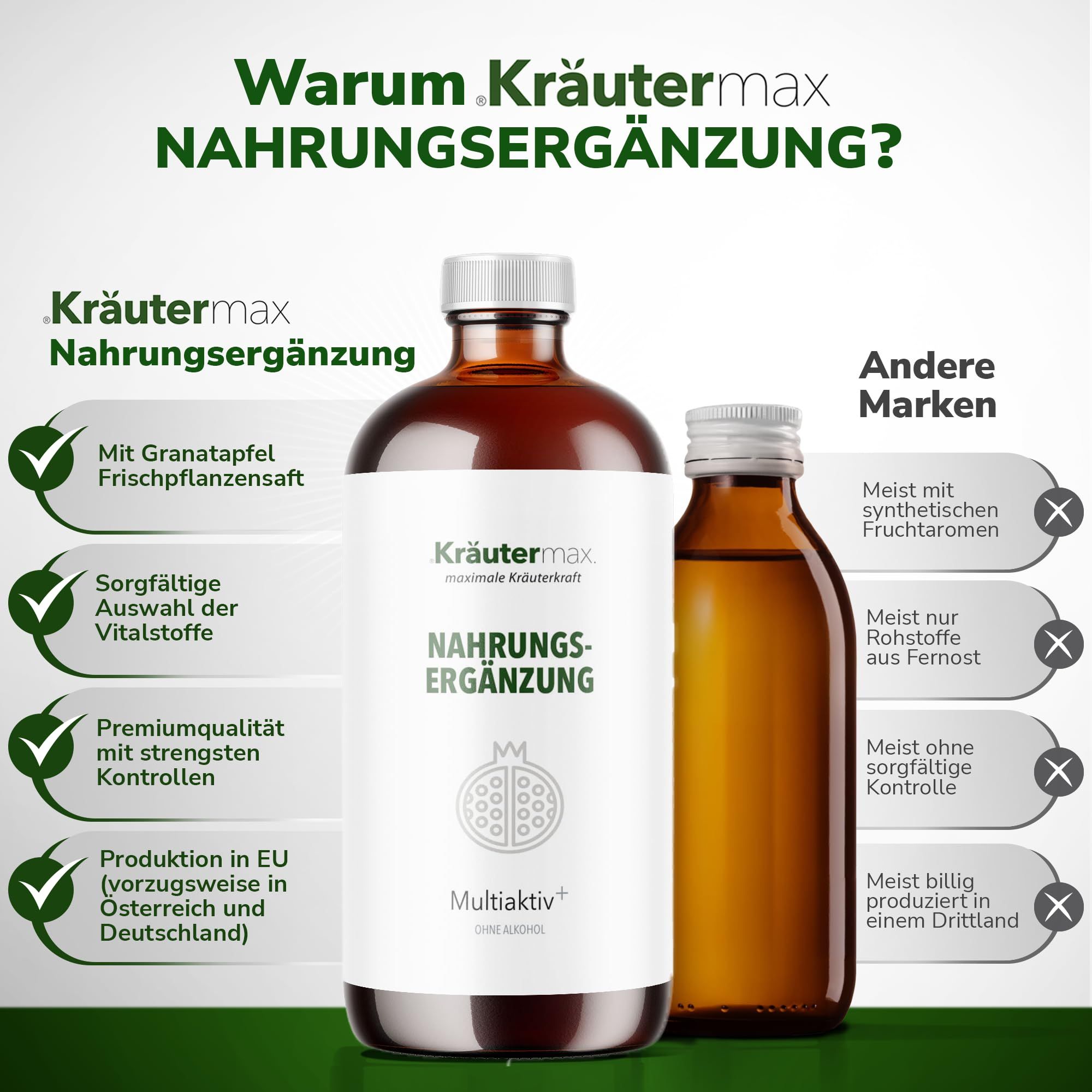 Kräutermax Multiaktiv Saft plus Vitamin B1, B2, B6, B12, C, E