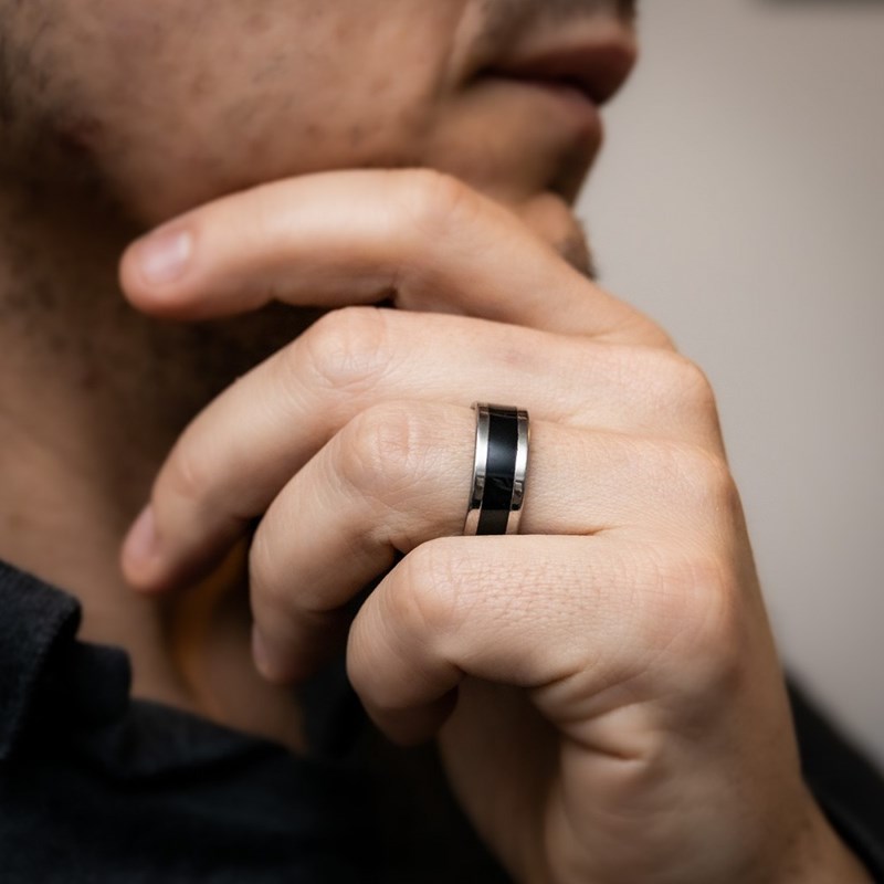Bague Anneau Homme Acier SIRIUS