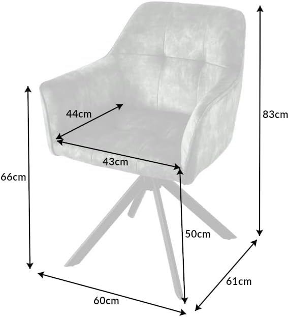 Riess Ambiente Design Stuhl LOFT grün Samt drehbar Metallgestell schwarz mit Armlehne