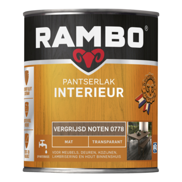 Rambo pantserlak interieur transparant mat vergrijsd noten 750 ml