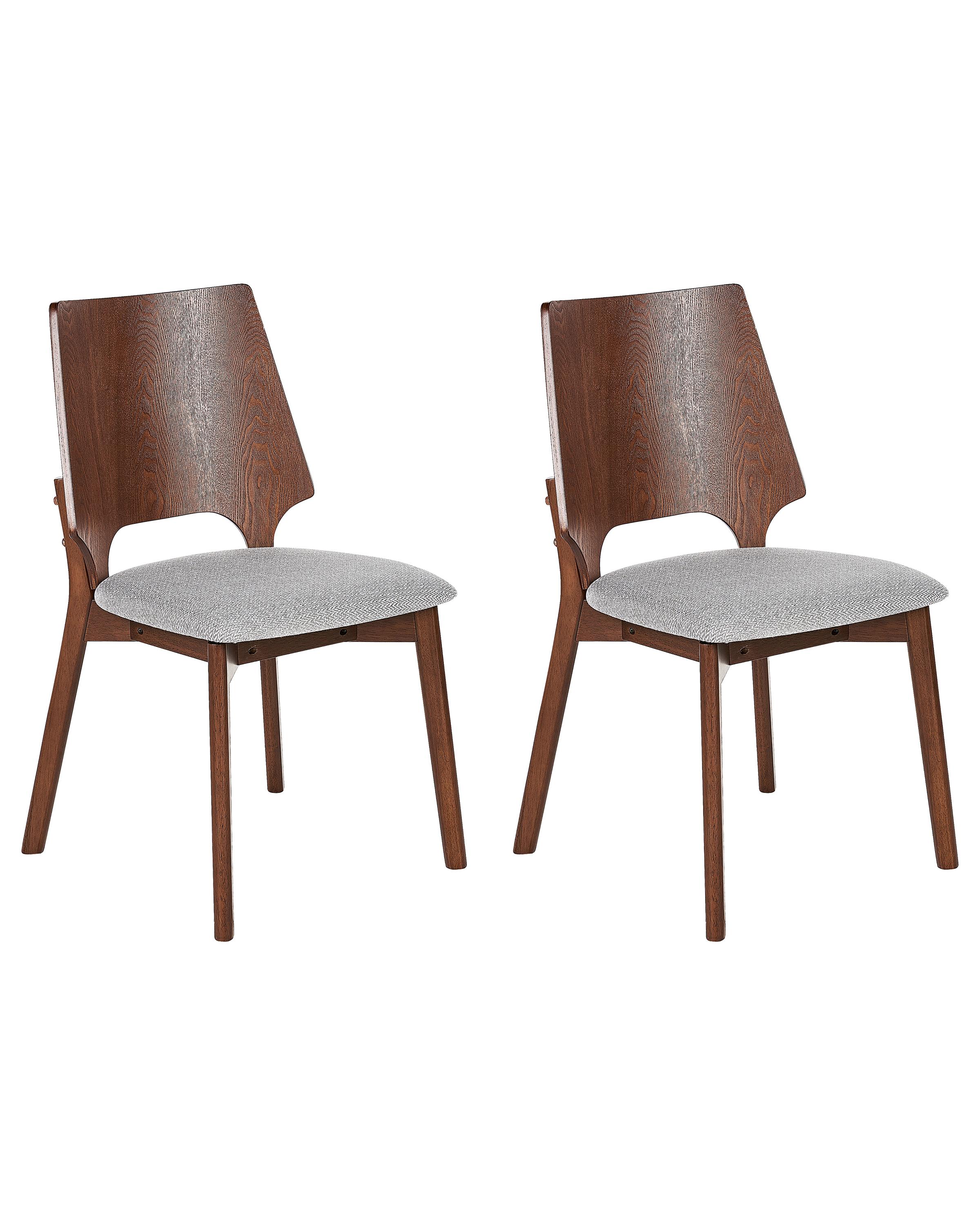 Set van 2 eetkamerstoelen ABEE Bruin/grijs