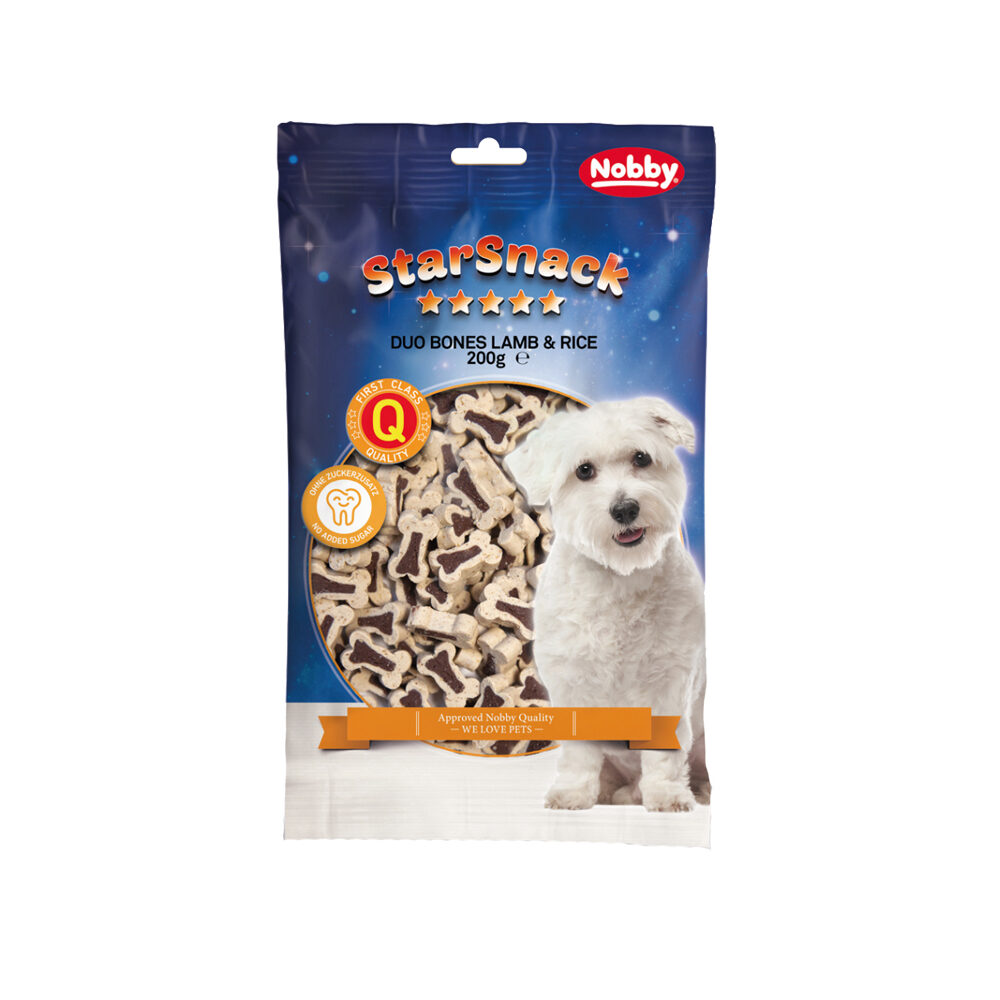 Nobby Starsnack Duo Bones Lam en Rijst