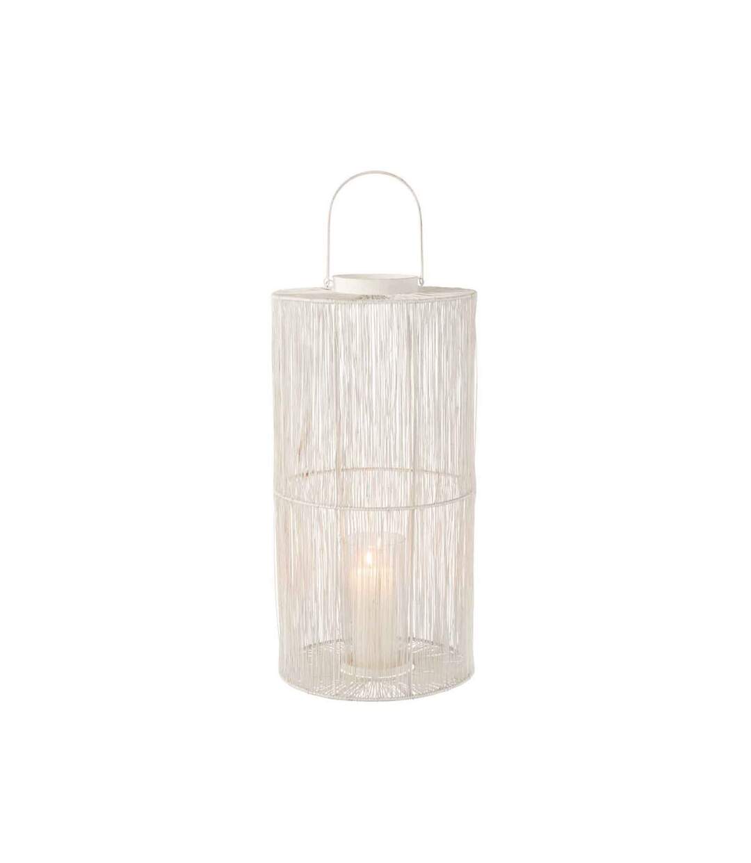 Paris Prix - Lanterne Déco En Métal vivena 60cm Blanc Mat