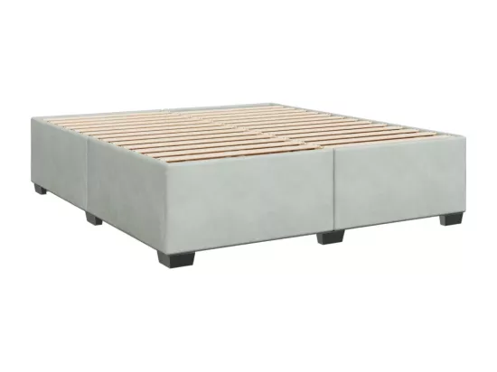 Sommier à lattes de lit et matelas Gris clair 180x200cm Velours