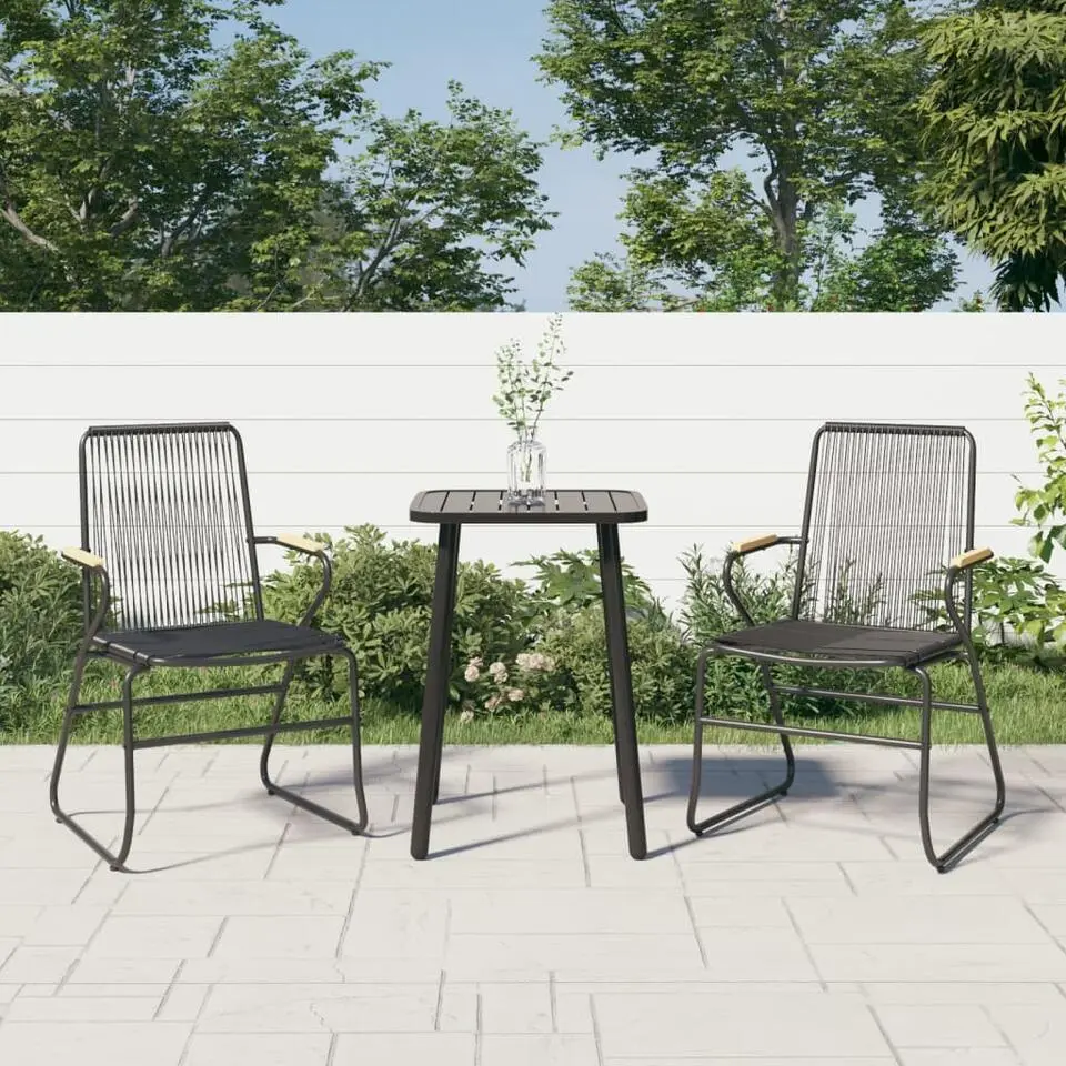 vidaXL - Tuinstoelen - Zwart - PVC - 2 stuks - 58x59x85,5 cm