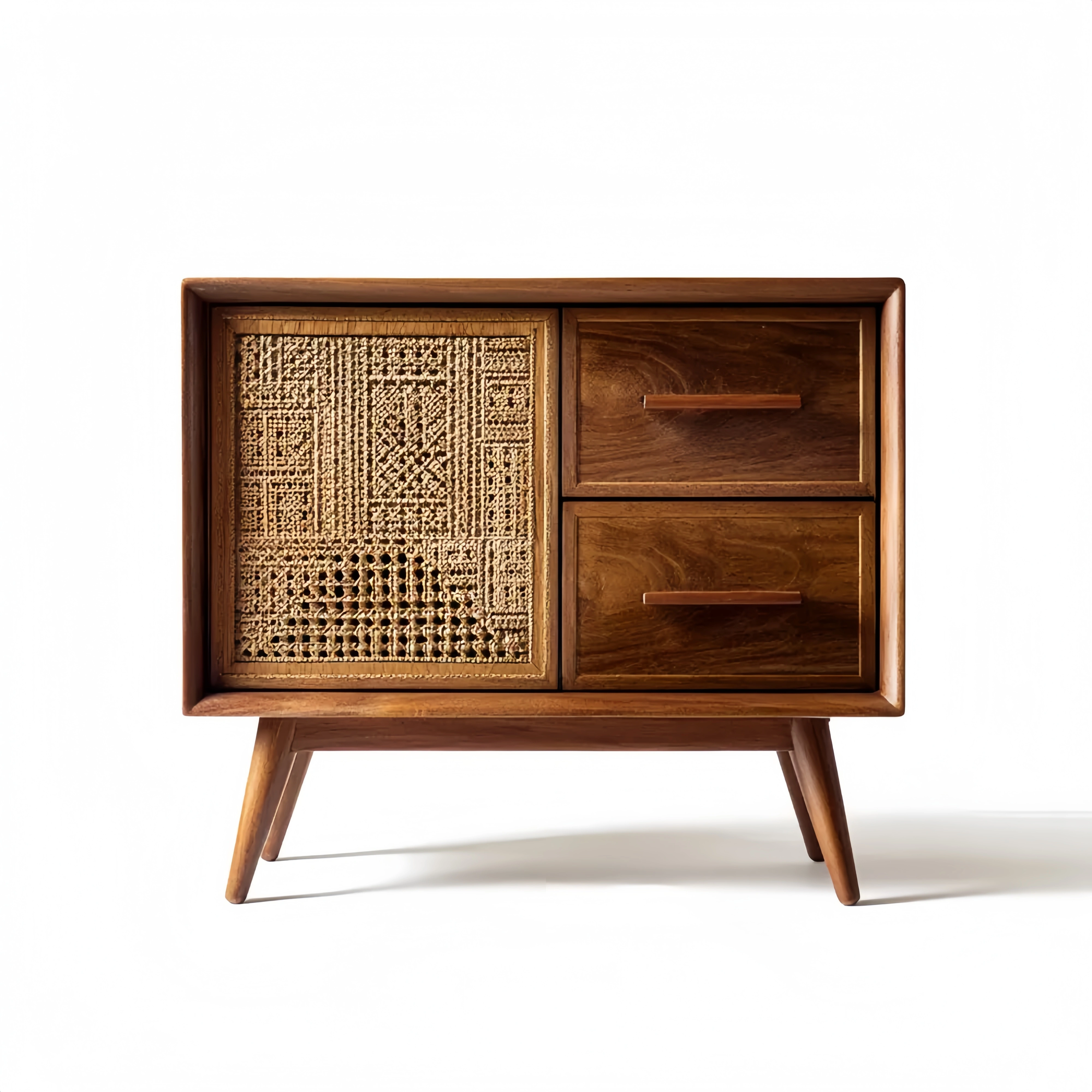 Aufbewahrungsschrank Massivholz 60x45x70 cm – Mittelbraun – Retro Desi